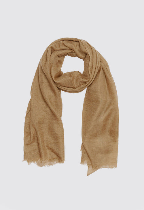 Jac+Jack Gauze Silk Cashmere Shawl - Camel Neutral